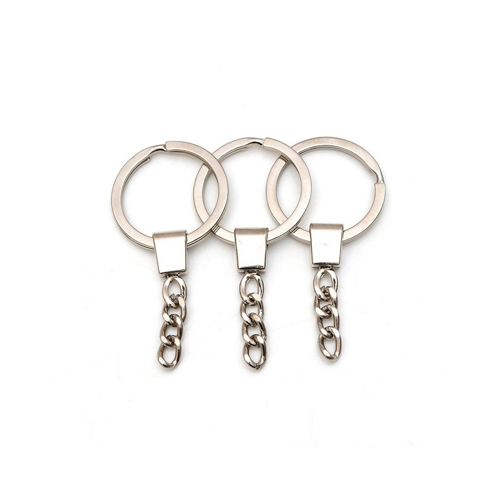 Anneau porte-clés plat avec chaîne