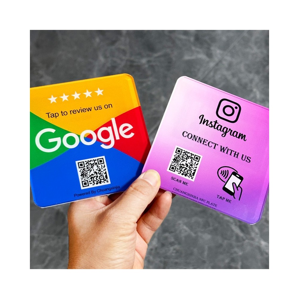 Plaque NFC « avis Google » 120 × 120 mm
