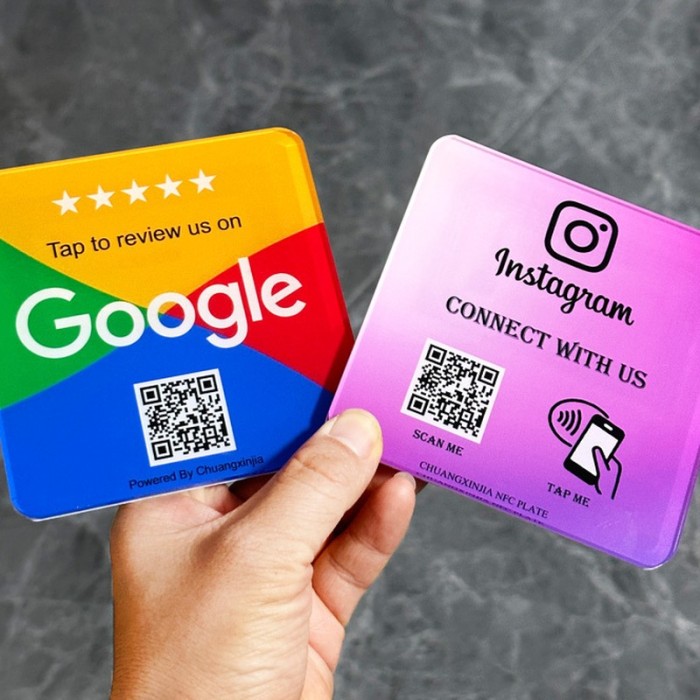 Plaque NFC « avis Google » 120 × 120 mm