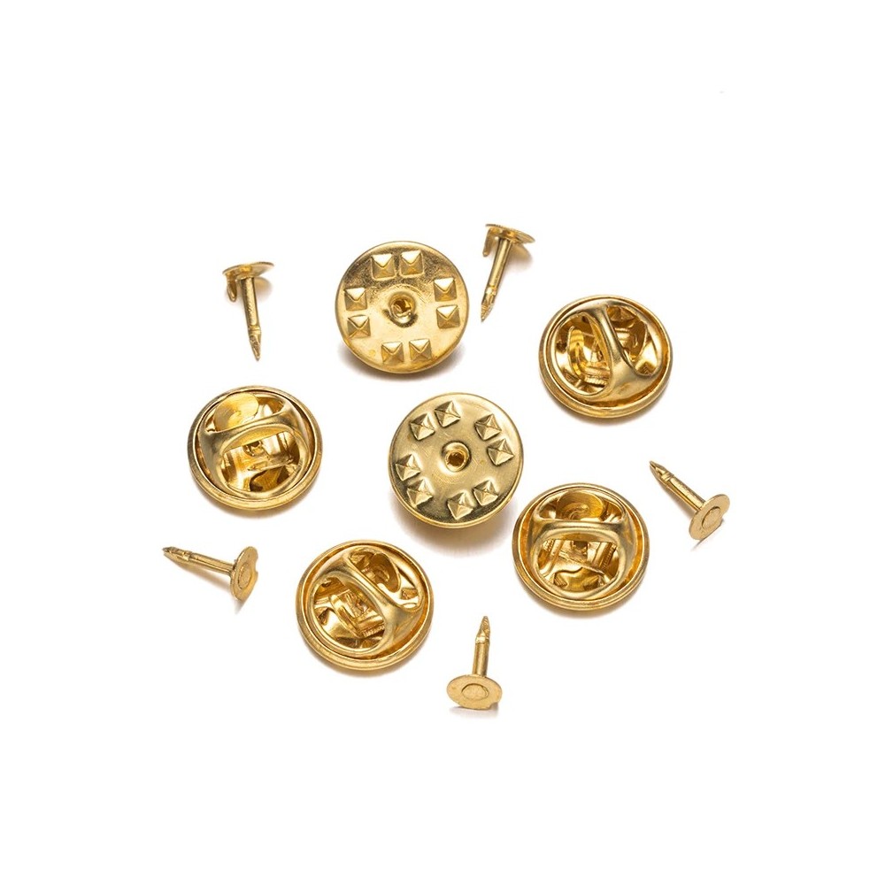 Attache pin's dorée (pointe + fermoir)